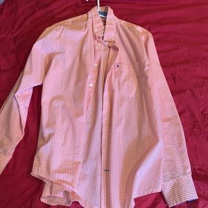 Small men’s orange button up